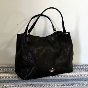 Coach Black Leather Satchel with shoulder strap